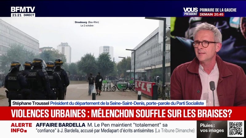 "Jusqu'à quand va-t-on accepter qu'il y ait maintenant dans notre pays, une école à deux vitesses qui s'installe ? ", lance Stéphane Troussel, président du département de la Seine-Saint-Denis