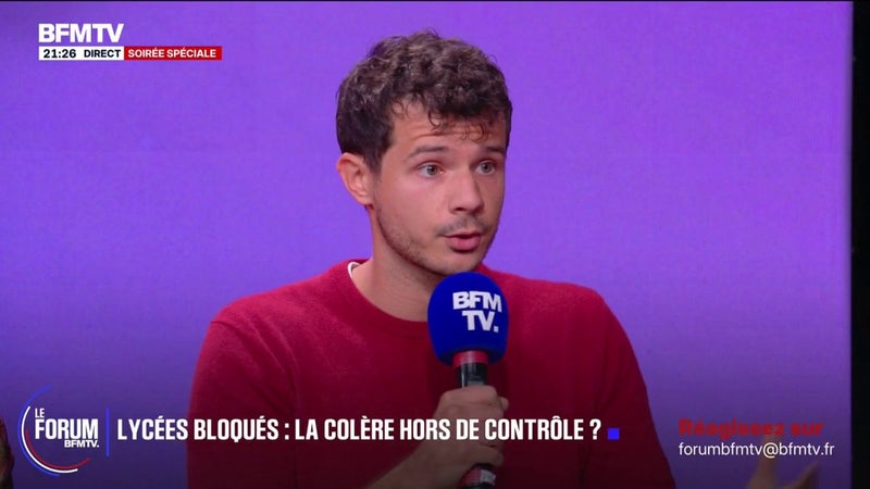 FORUM BFMTV - Pour Baptiste Gilli, délégué national de l'UNI, les revendications lycéennes sont "un prétexte à des mouvements d'extrême gauche souvent manipulés par La France insoumise"