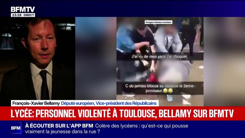 Blocage des lycées: François-Xavier Bellamy, député européen LR, dénonce un "chaos instrumentalisé par La France insoumise"
