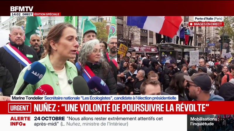 Changement du parcours de la manifestation du 24 octobre à Paris: "Tout est fait pour qu'on ne parle plus des revendications", dénonce Marine Tondelier