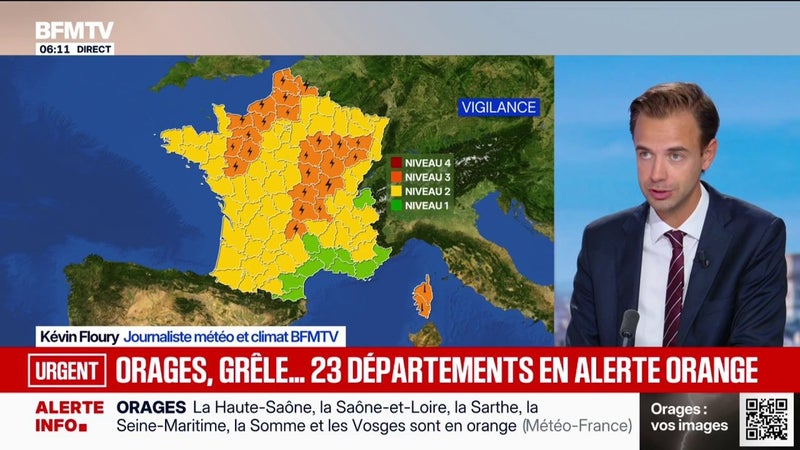 Orages, grêle... 23 départements placés ce jeudi en vigilance orange