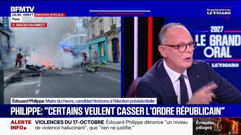 "Quand on veut s'adresser à la jeunesse, on ne peut pas le faire seulement avec l'arsenal répressif", juge Édouard Philippe, candidat Horizons à la présidentielle