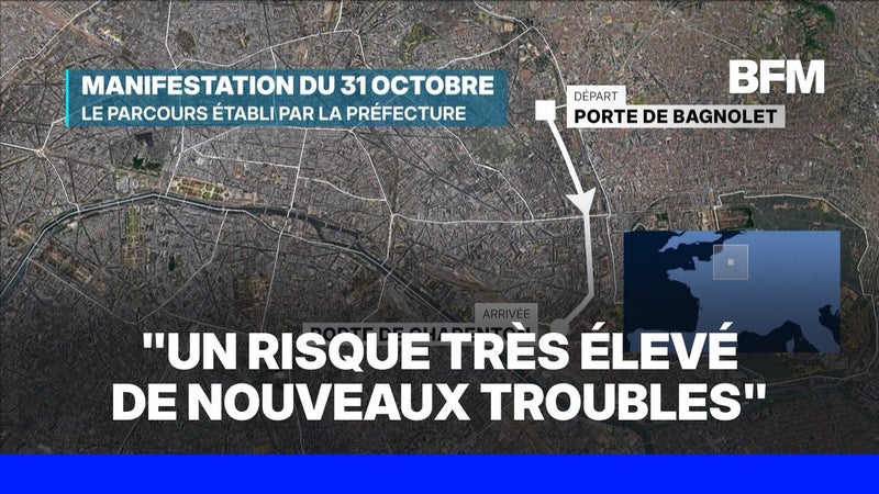 Manifestation du 31 octobre: le parcours à Paris allant de Bagnolet à Charenton finalement autorisé