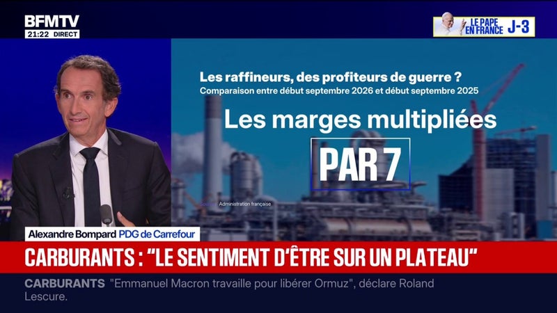 Marge des raffineurs multipliées: "C'est la loi du marché", explique Alexandre Bompard, PSG de Carrefour