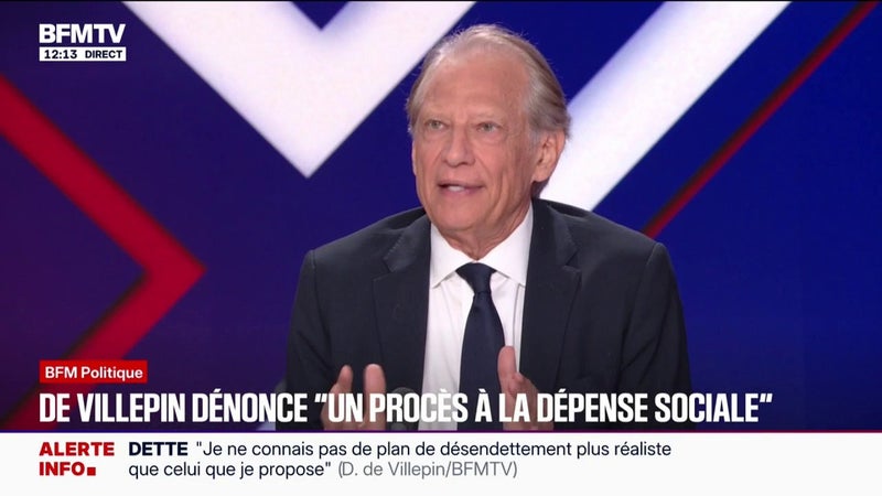Dette: "Moi je veux la justice sociale et la règle républicaine", affirme Dominique de Villepin