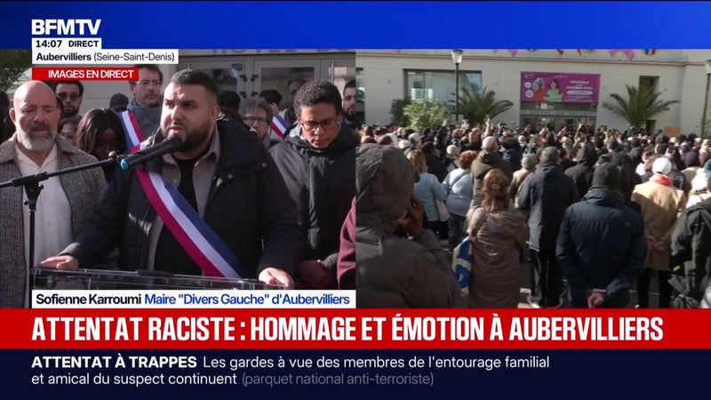 Attentat raciste à Trappes: "Nous ne baisserons jamais la tête face au racisme", lance Sofienne Karroumi, maire "Divers Gauche" d'Aubervilliers