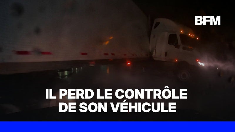 États-Unis: sous une pluie battante, le conducteur d'un poid lourd perd le contrôle de son véhicule