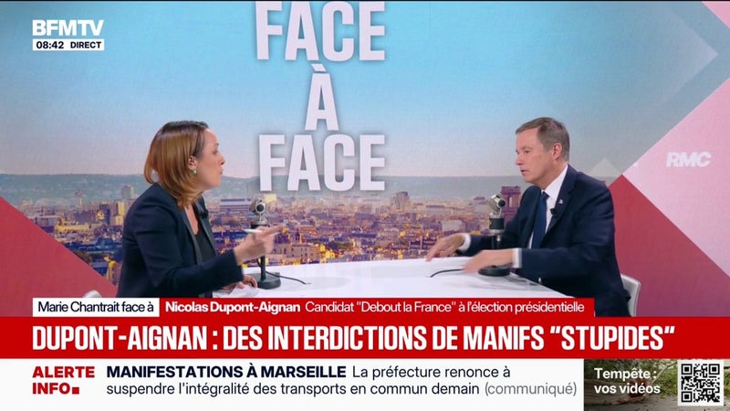 Mouvements sociaux: “Il n’y a plus un Français qui écoute monsieur Darmanin, monsieur Macron et les autres”, affirme Nicolas Dupont-Aignan, candidat Debout La France à l'élection présidentielle