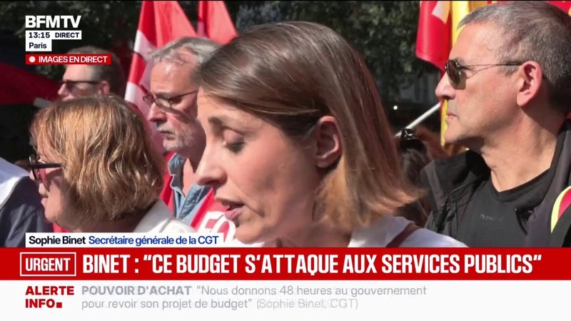 Mobilisation: "Les fronts vont se multiplier" si le gouvernement "continue à faire l'autruche", alerte Sophie Binet, secrétaire générale de la CGT
