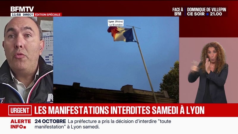 Manifestations interdites à Lyon le 24 octobre: "On ne peut être que favorables", réagit Alain Barberis, secrétaire régional Alliance Police