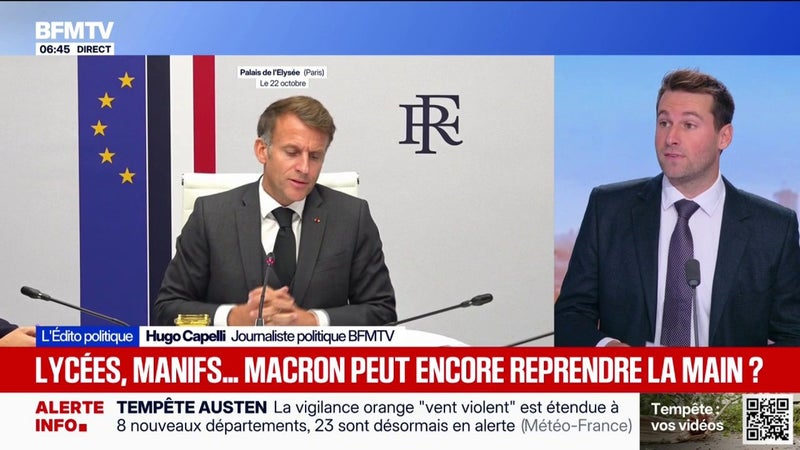 L'ÉDITO POLITIQUE - Rencontre avec les syndicats lycéens, conseil de défense: Emmanuel Macron veut incarner "le retour à l'ordre"