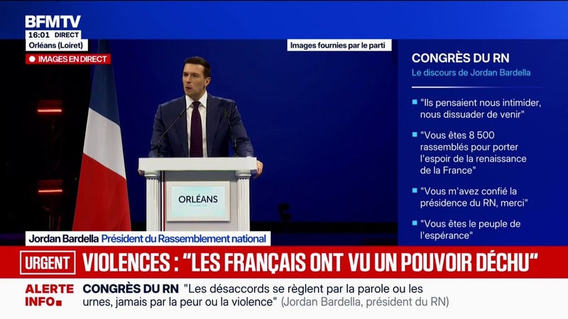 Dégradations du 17 octobre: Jordan Bardella, président du Rassemblement national, fustige "l'alliance des casseurs d'ultra-gauche qui haïssent l'État"