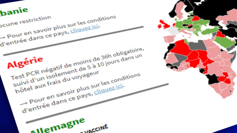 CARTE. Voyage à l'étranger cet été: voici les conditions imposées aux touristes français dans chaque pays