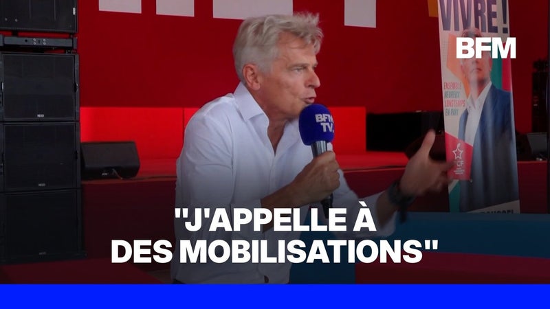 À la Fête de l'Humanité, Fabien Roussel, candidat du PCF, "appelle à des mobilisations"