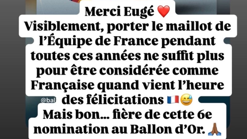Wendie Renard pointe du doigt le manque de considération de la FFF après sa nomination dans les 30 du Ballon d'Or, le 9 septembre 2026. Wendie Renard pointe du doigt le manque de considération de la FFF après sa nomination dans les 30 du Ballon d'Or, le 9 septembre 2026.