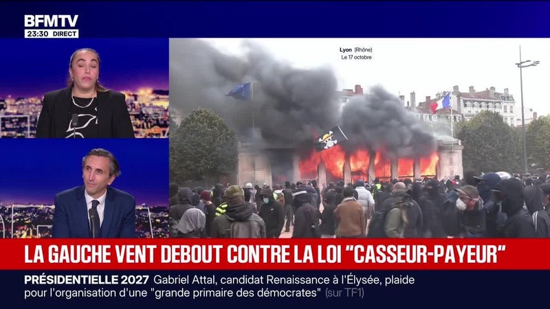 La gauche vent debout contre la loi "casseur-payeur" - 28/10