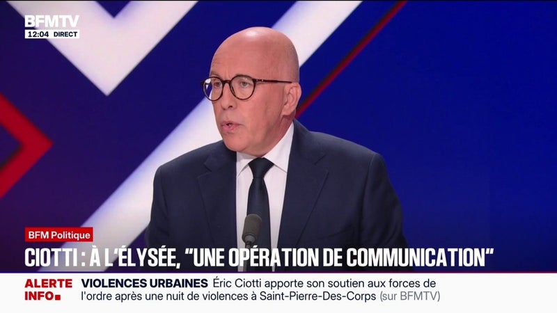Menace russe: Éric Ciotti, président de l'UDR et maire de Nice, dénonce "une opération de communication de l'Élysée", après que le chef de l'État a reçu les représentants de partis et candidats à la présidentielle