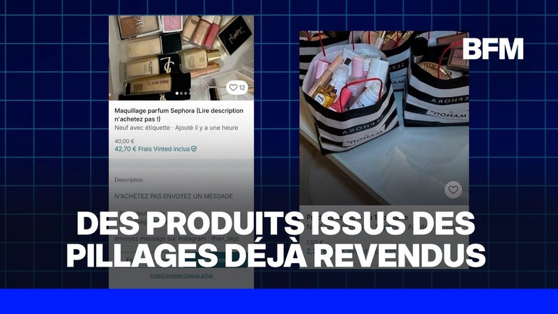 Des produits issus des pillages du 17 octobre déjà revendus sur Internet