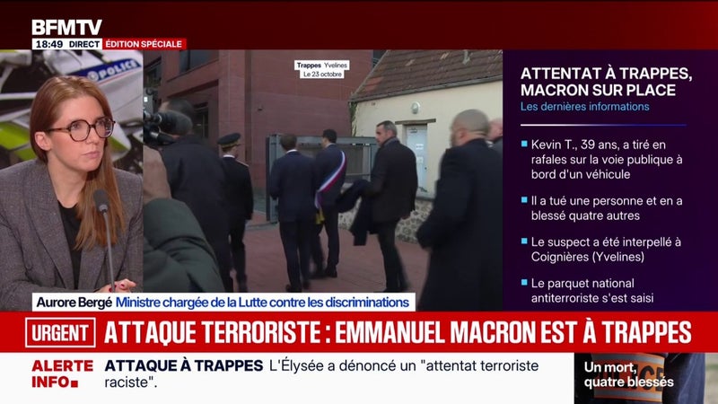 Tirs mortels à Trappes: Aurore Bergé, ministre chargée de la Lutte contre les discriminations, souligne "la réactivité" des forces de l'ordre et de secours