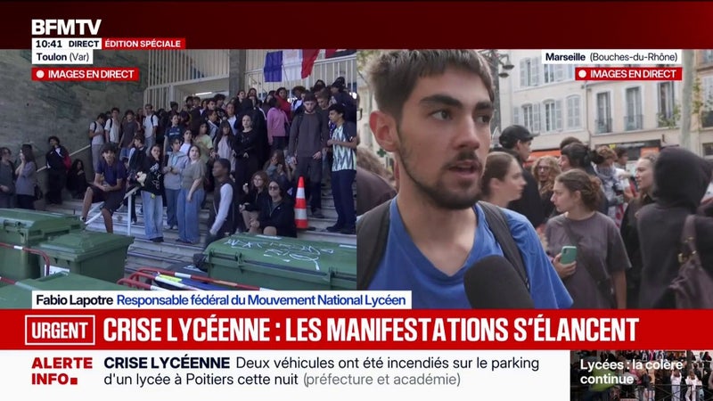 Colère des lycéens: "On est là pour maintenir la pression", affirme Fabio Lapotre, responsable fédéral du Mouvement national lycéen