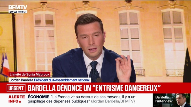 "Nous devons lutter contre le fondamentalisme islamiste", déclare Jordan Bardella, président du RN