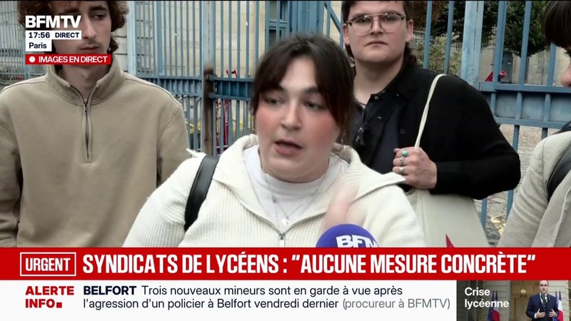 Syndicats de lycéens: "On veut l'arrêt de la répression extrêmement violente et on veut être écoutés sur les revendications"