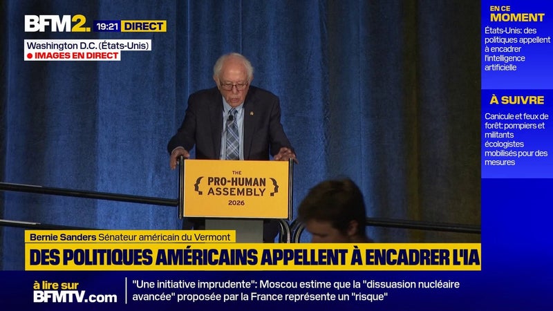 L'IA "est une menace pour l'humanité", selon Bernie Sanders qui la compare aux "armes nucléaires"