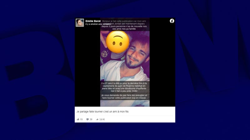 Jordan Membré a disparu dans la nuit du 4 au 5 février dernier à Roanne alors qu'il rentrait chez lui.