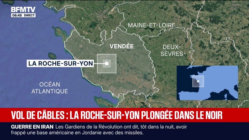 À La Roche-sur-Yon, au moins douze quartiers n'ont plus d'éclairage public après le vol de câbles électriques