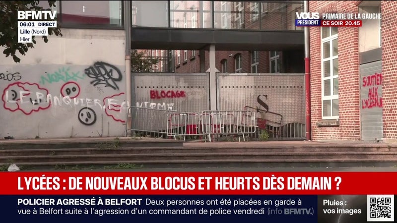 Blocages des lycées: une semaine sous haute tension, selon les syndicats de police