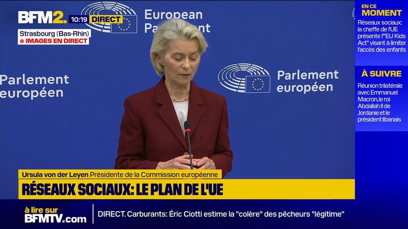 Interdiction des réseaux sociaux: le Kids Act tient compte de la décision du Conseil constitutionnel français, déclare Ursula von der Leyen