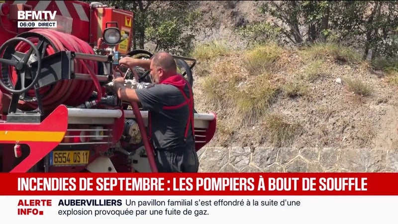 Après un été record, les pompiers continuent de lutter contre un incendie dans l'Aude