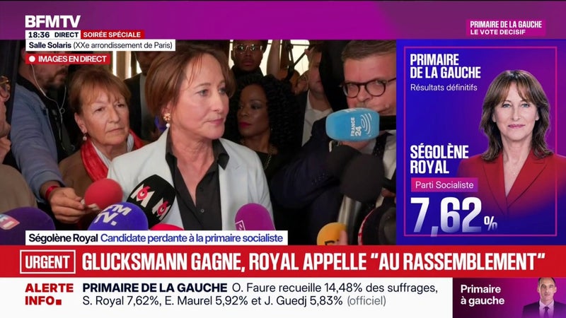 Victoire de Raphaël Glucksmann à la primaire sociale-démocrate: "Moi ce que je veux, c'est que l'histoire du socialisme ne s'arrête pas", déclare Ségolène Royal