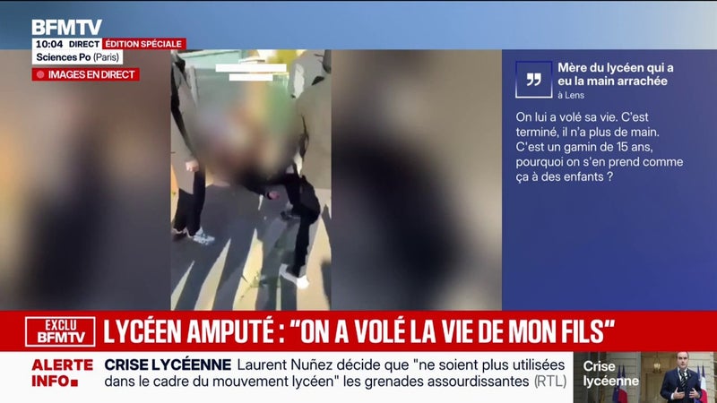 "On lui a volé sa vie": la mère du lycéen qui a eu la main arrachée à Lens s'est confié à BFMTV