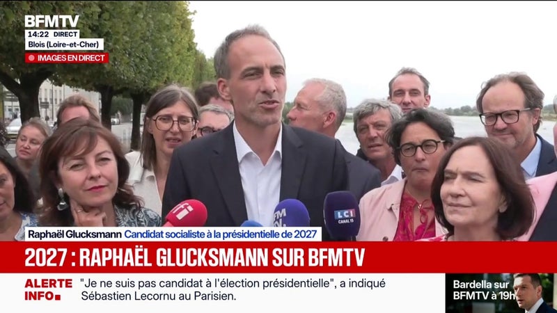 "Je vais chasser l'esprit de défaite de la gauche", déclare Raphaël Glucksmann, candidat socialiste à l'élection présidentielle, lors des journées d'été du PS à Blois