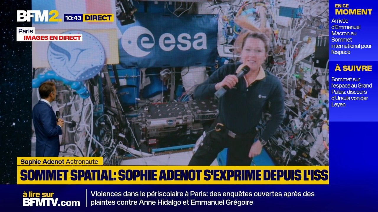 "Je suis toujours aussi émerveillée dans l'espace": Sophie Adenot dialogue depuis l'ISS avec Emmanuel Macron au sommet international sur l'Espace