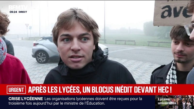 Blocus inédit devant HEC: "Même ici, il existe des gens qui ont une conscience", des étudiants soutiennent le mouvement lycéen