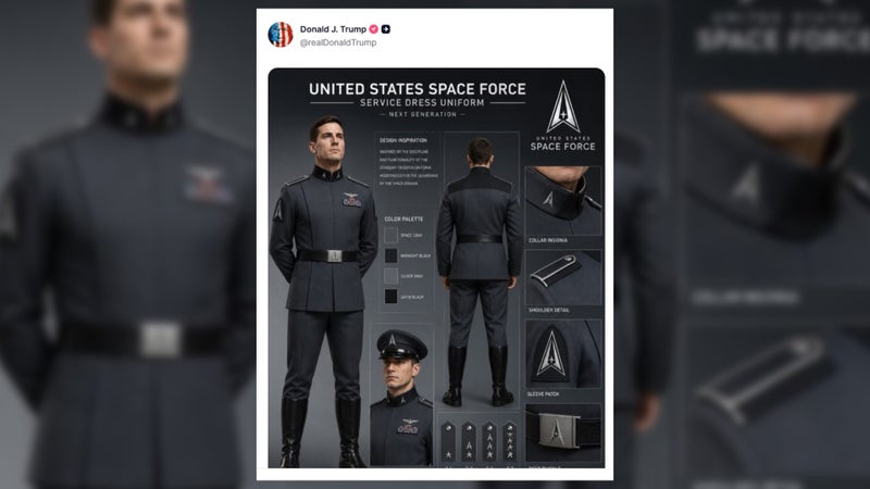 Donald Trump dévoile de nouvelles tenues pour sa "Space Force", très critiquées pour leur esthétique proche des uniformes nazis