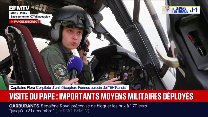 "Notre but, c'est de l'interception d'aéronef": BFMTV aux côtés d'une co-pilote d'hélicoptère mobilisée pour la visite du pape