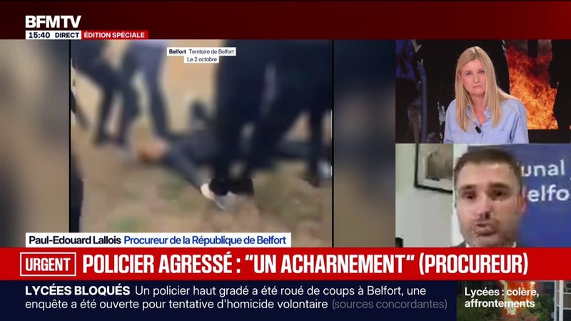 Policier agressé: "On va se donner les moyens pour identifier les auteurs", assure le procureur de Belfort