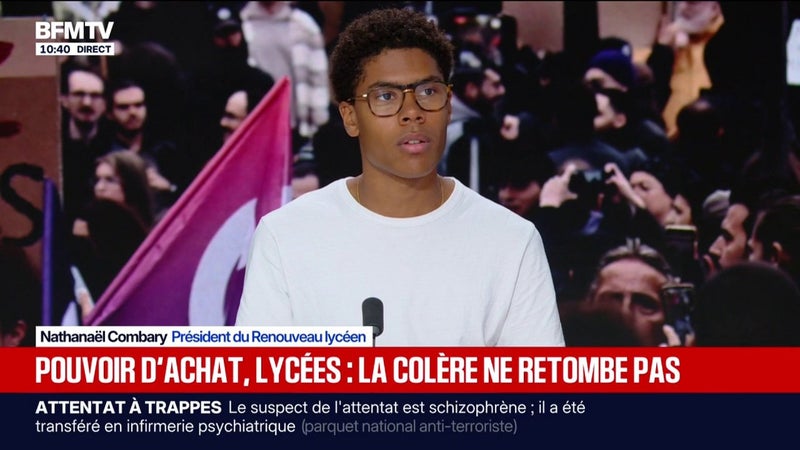 Colère lycéenne: "Le sujet de Parcoursup n'est pas la plateforme en elle-même", estime Nathanaël Combary, président de Renouveau lycéen et militant Rennaissance