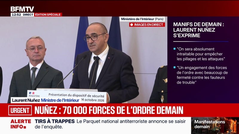 24 octobre: "Les consignes, c'est les mêmes. L'usage de la force, il se fait toujours dans le même cadre", assure Laurent Nuñez, ministre de l'Intérieur