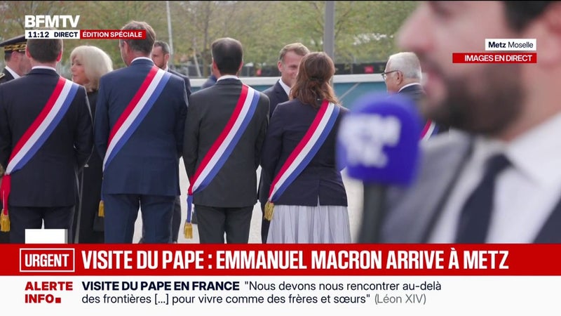 Visite du pape: Emmanuel et Brigitte Macron sont arrivés au centre de Congrès Robert-Schuman de Metz