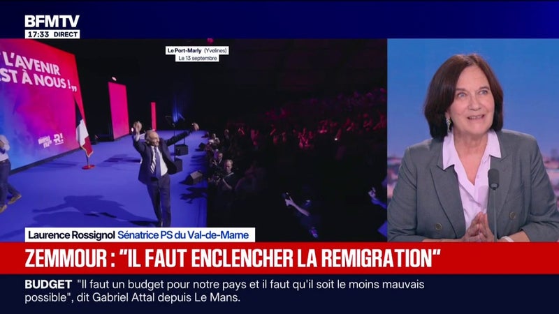 Laurence Rossignol, sénatrice PS du Val-de-Marne, sur la "remigration" défendue par Éric Zemmour: "Ce sont les mêmes mots que ceux de l'extrême droite néonazie" de l'Afd en Allemagne