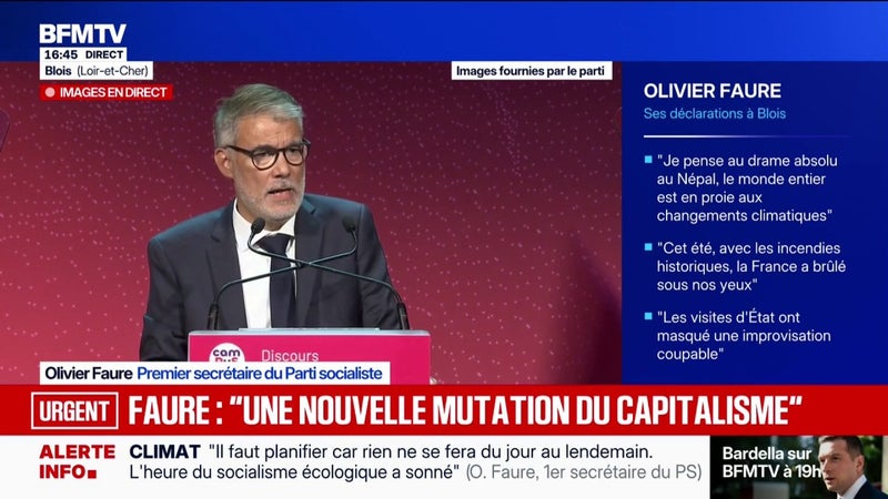 "L'État doit se comporter en stratège protecteur et organisateur du temps long", déclare Olivier Faure, premier secrétaire du PS