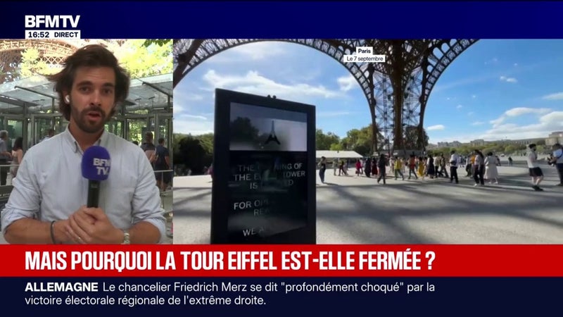 Tour Eiffel: le monument parisien fermé pour des "raisons opérationnelles"