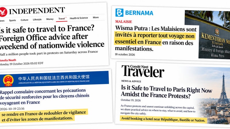 Une publicité désastreuse pour la France: après les émeutes et la couverture médiatique mondiale, le tourisme redoute une vague d'annulations