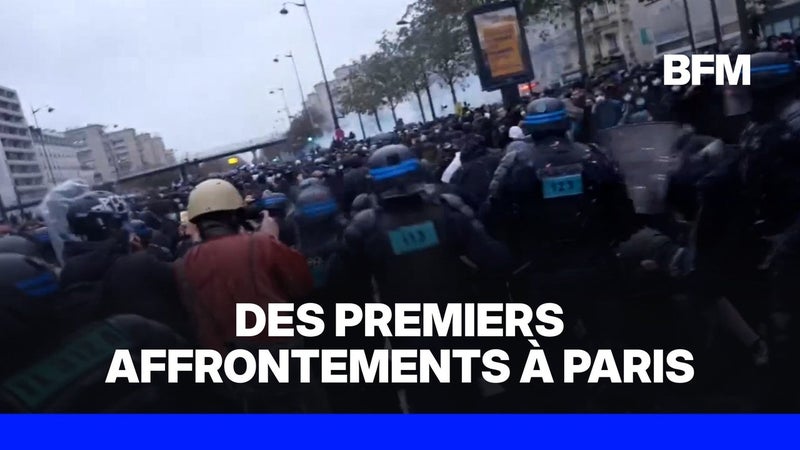 Manifestation du 24 octobre à Paris: des scènes d'affrontements entre policiers et manifestants