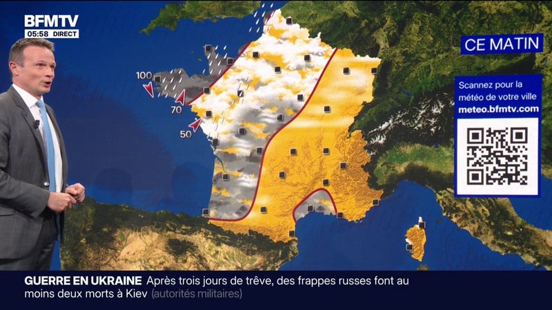 De la pluie arrive par la Manche, des orages et de la grêle dans le Sud-Est... La météo de ce mardi 8 septembre