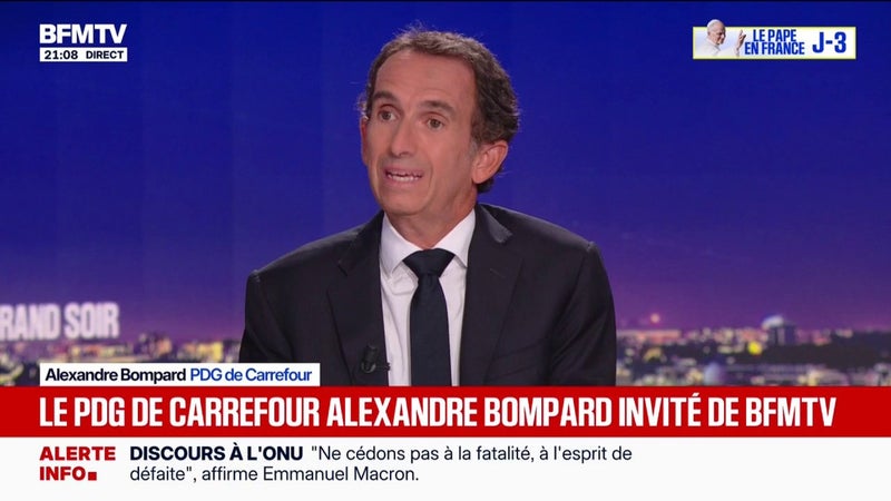 Aides sur les prix des carburants: "C'est le signe de l'impuissance publique dans laquelle on se trouve", affirme Alexandre Bompard, PSG de Carrefour